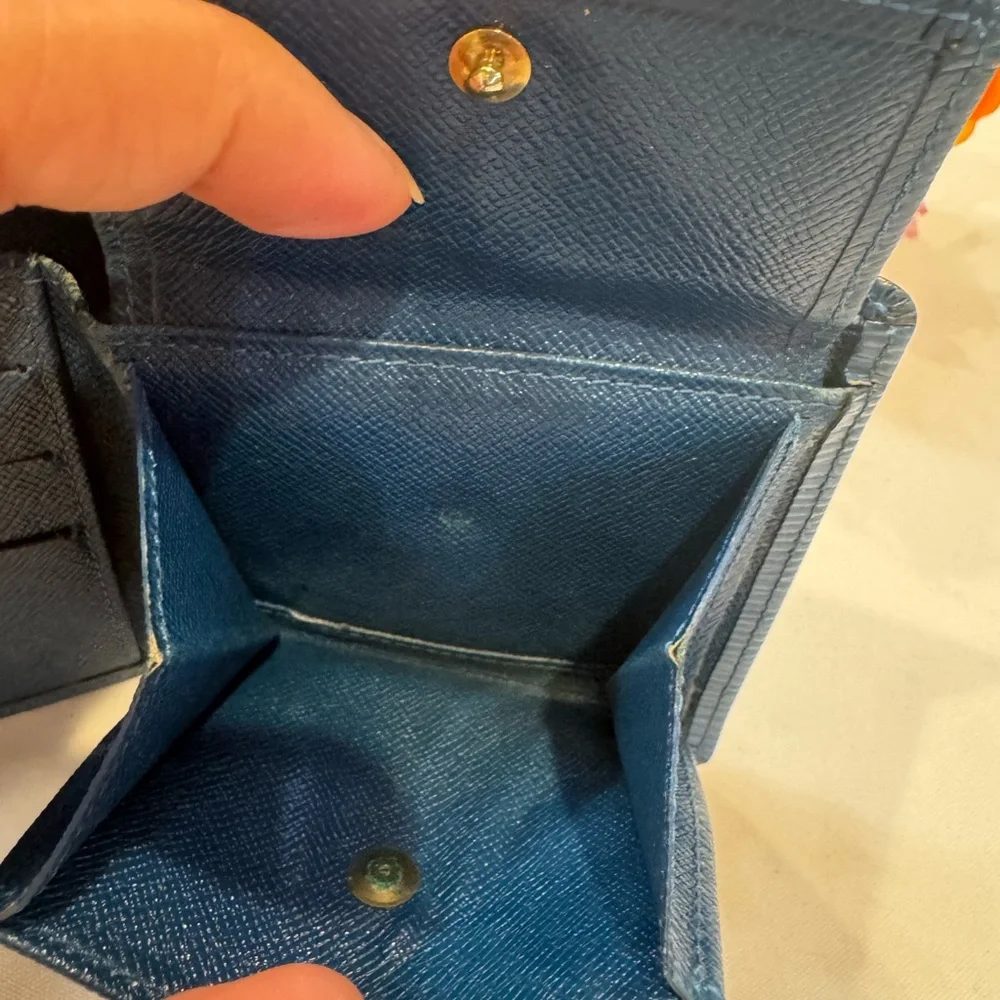 Authentic Louis Vuitton Blue Epi Wallet